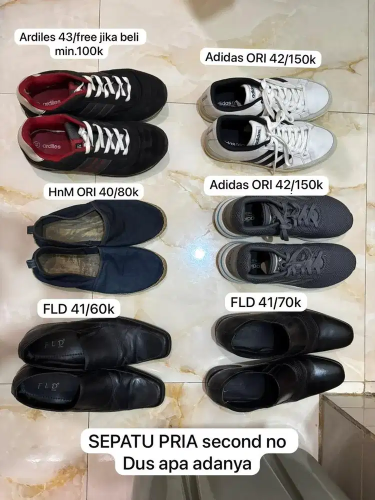 Sepatu second bervariasi