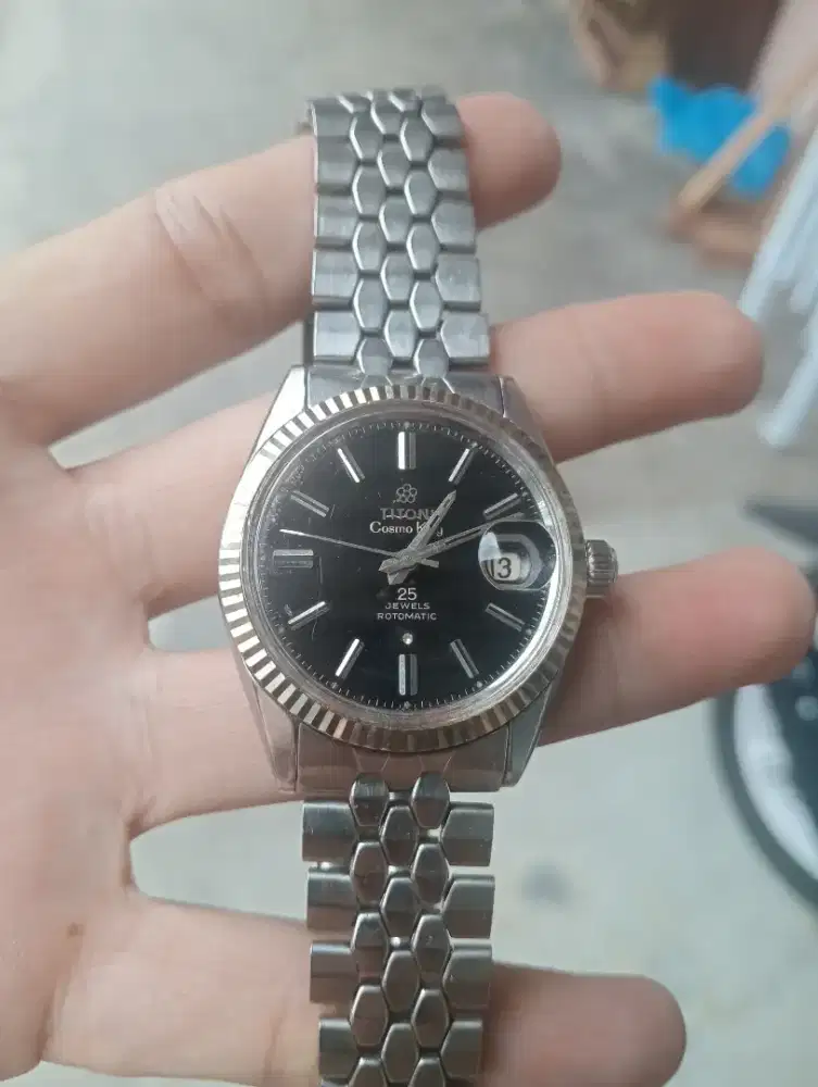 Titoni cosmoking Bezel emas asli 14K