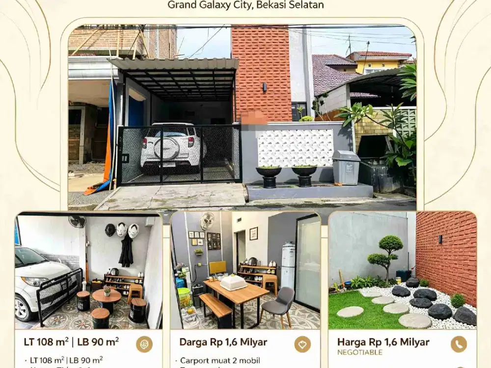 Dijual Rumah Minimalis Terawat LT 108 m2 harga 1,6 Milyar nego Villa Galaxy Bekasi Selatan