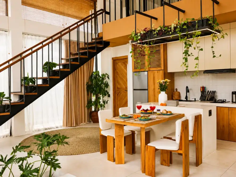 Vila modern dengan pemandangan terasering sawah di Ubud!