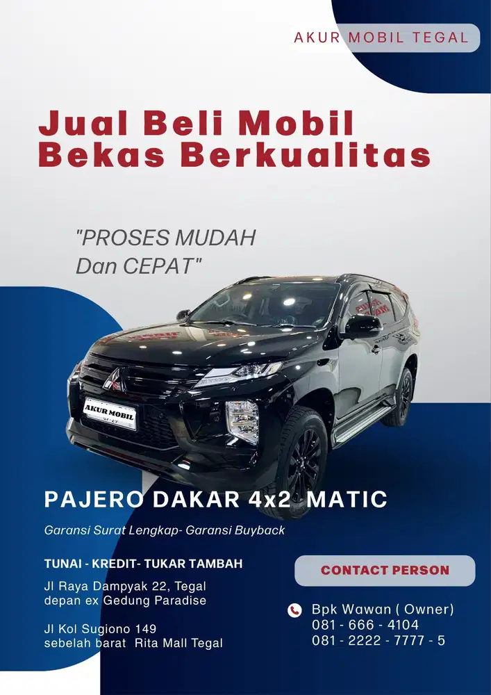 PAJERO DAKAR 4X2 DIESEL MATIC 2024 LOW KM PPF BODY FUL ORI ISTIMEWA