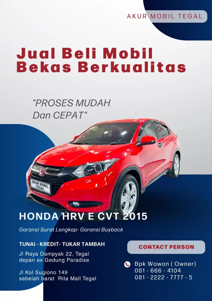 DP 35JT ! HRV HR-V E CVT 2015 MERAH FUL ORI ISTIMEWA STNK PNJG