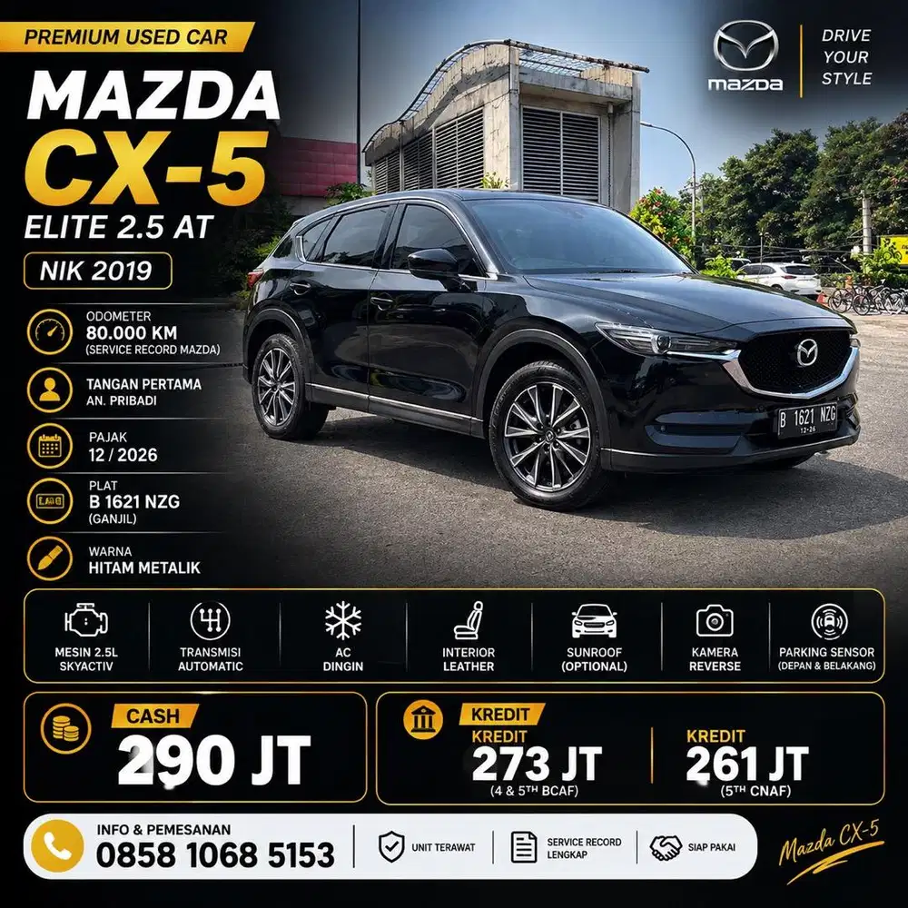Mazda CX-5 Elite 2.5 AT  NIK 2019  Hitam Metalik