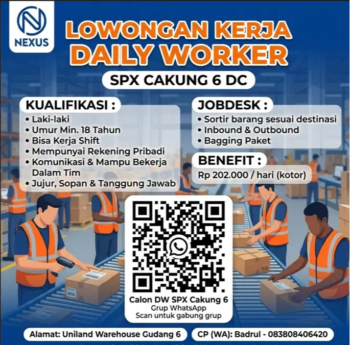 LOWONGAN DW SPX CAKUNG 6 DC