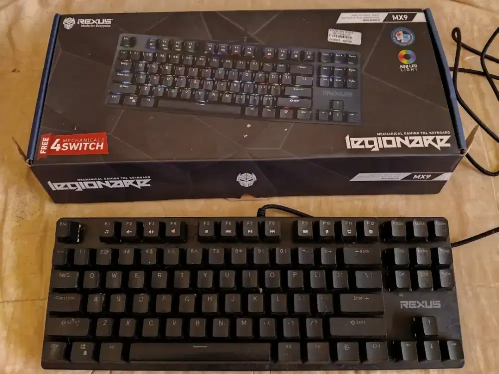 Keyboard Mechanical Rexus MX9 Black Red Switch