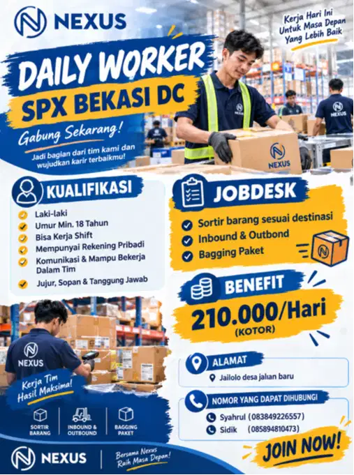 LOWONGAN DW SPX BEKASI DC