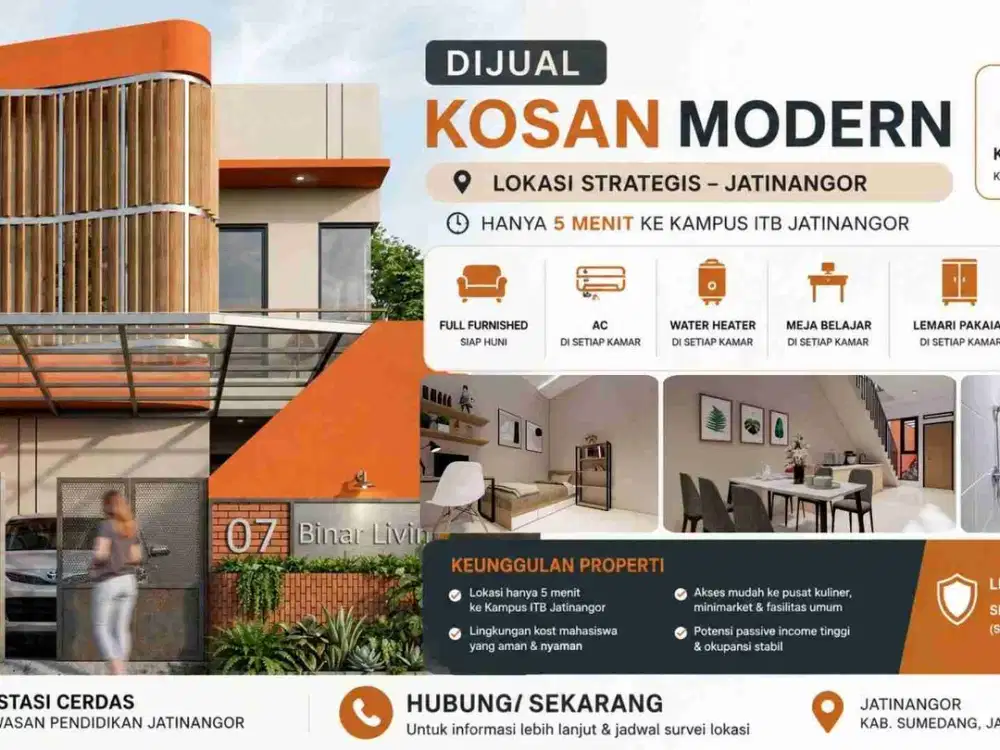 rumah kost 8 kamar area kota pelajar full furnished SHM