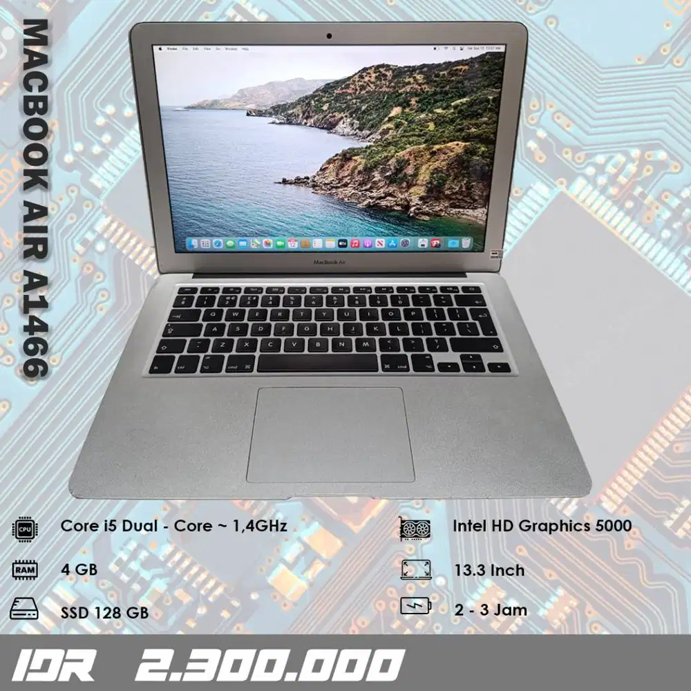 Macbook Air A1466 (2014) - Core i5 - Ram 4 GB - Sudah SSD