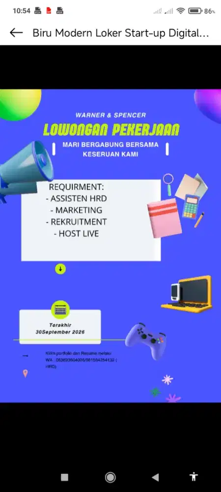URGENT Dibutuhkan