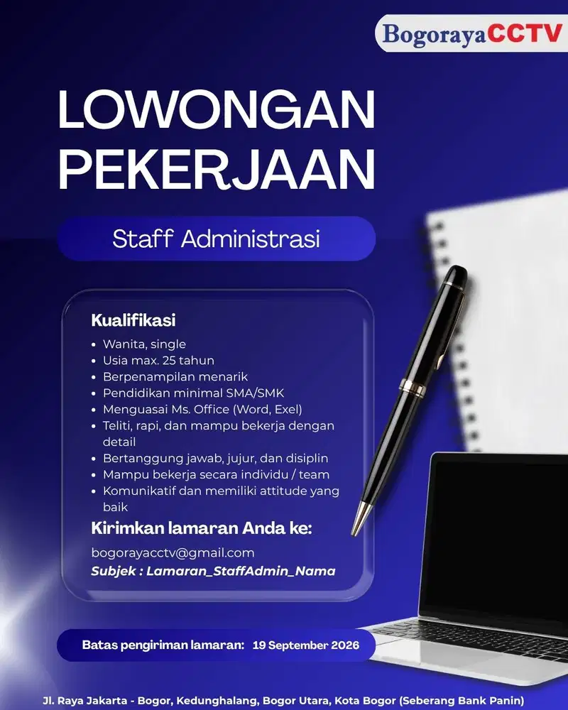 LOWONGAN STAFF ADMINISTRASI