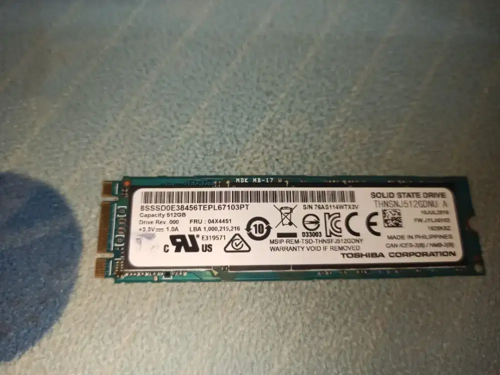 SSD M.2 SATA (BM KEY) TOSHIBA 512 GB