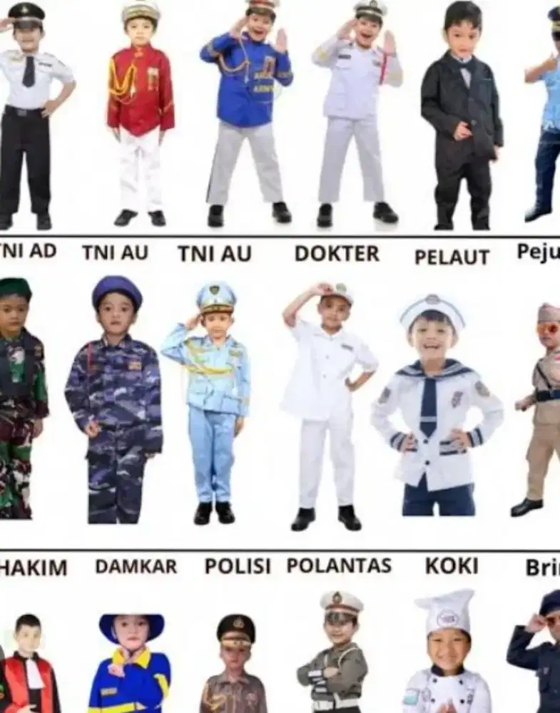 Baju di sewakan adat Dan profesi anak2