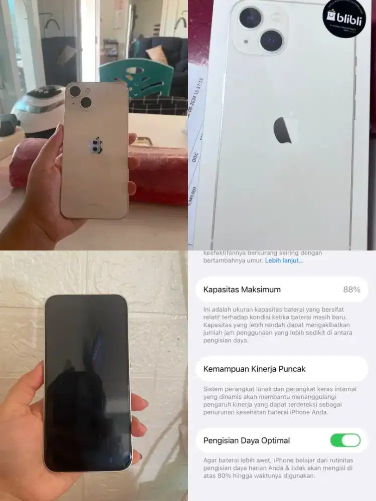 Iphone 13 putih 128 Ibox