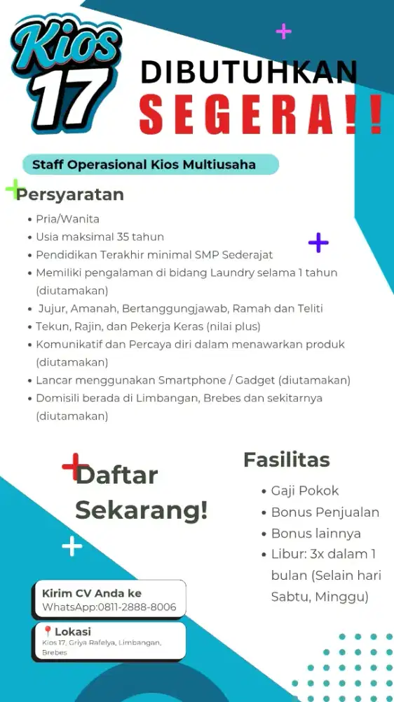 Staff Operasional Kios / Crew Outlet Mie
