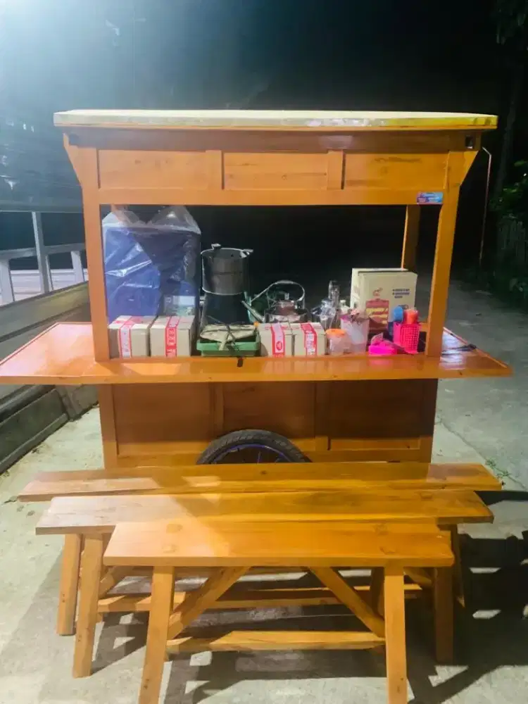 Gerobak Angkringan Bakso Mie Ayam PeceL Bubur Sate Martabak Ronde dlL