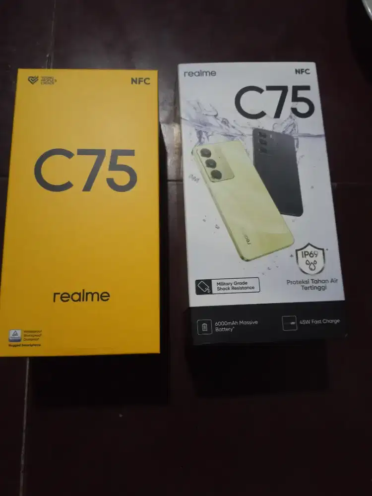 hp realme c75 bekas masih mulus lengkap warana hitam