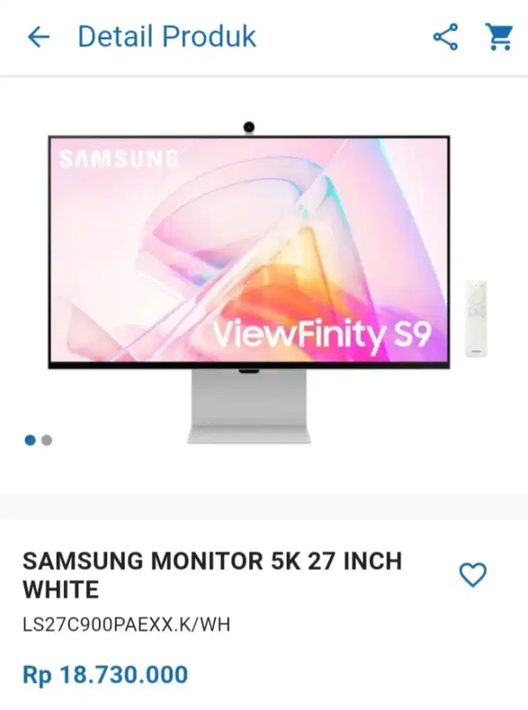 CICILAN SAMSUNG MONITOR 5K 27 INCH WHITE