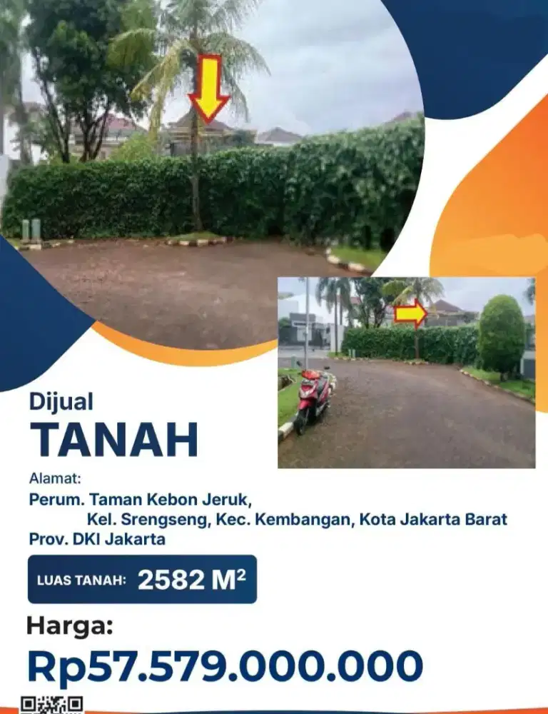 Dijual Tanah Kavling Perumahan Taman Kebon Jeruk
