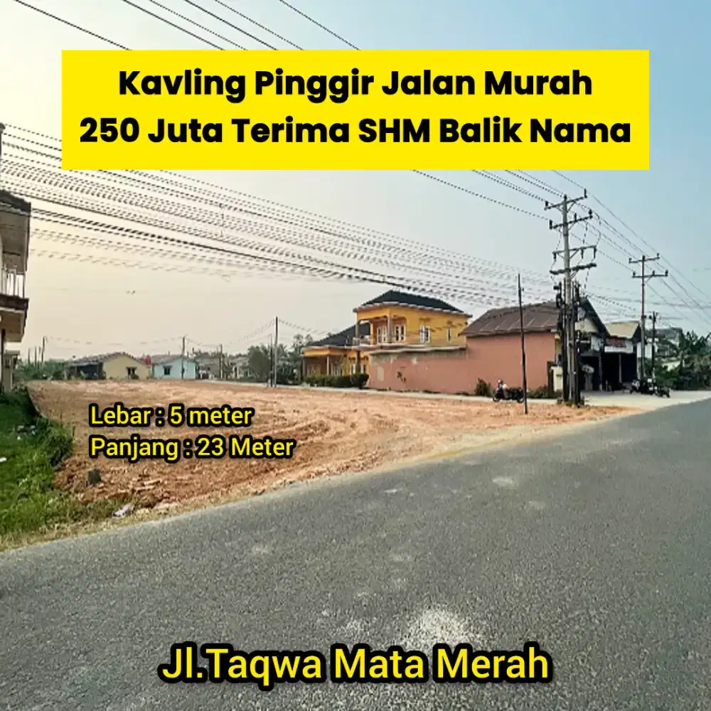 Tanah Pinggir Jalan Taqwa Mata Merah