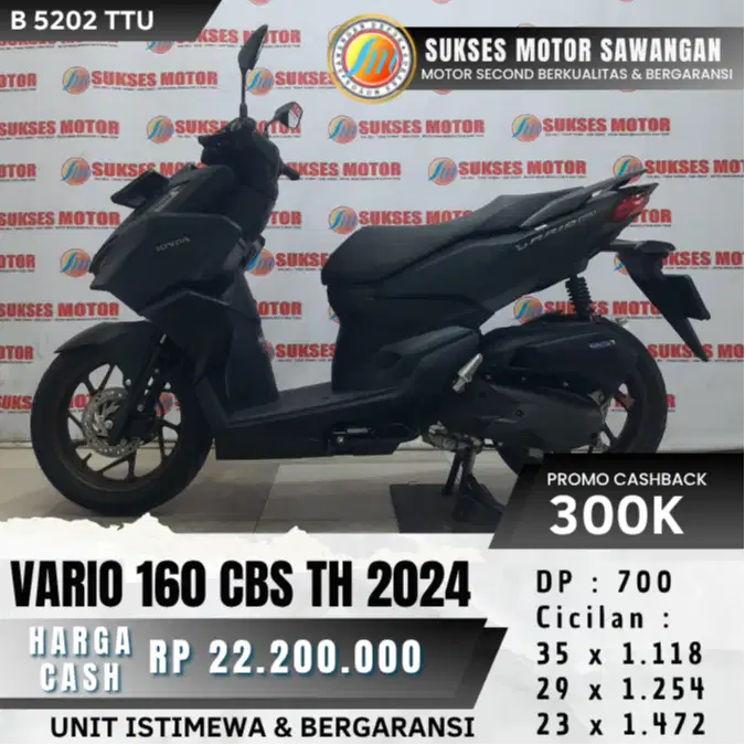 DP 700 RIBU HONDA VARIO 160 CBS TH 2024 VARIO160 UNIT MULUS BERGARANSI