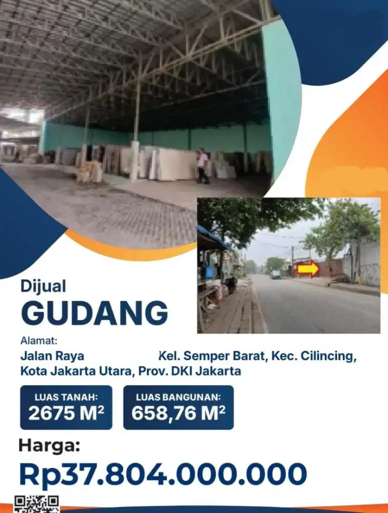 Dijual Gudang Jalan Raya Daerah Semper Barat Cilincing