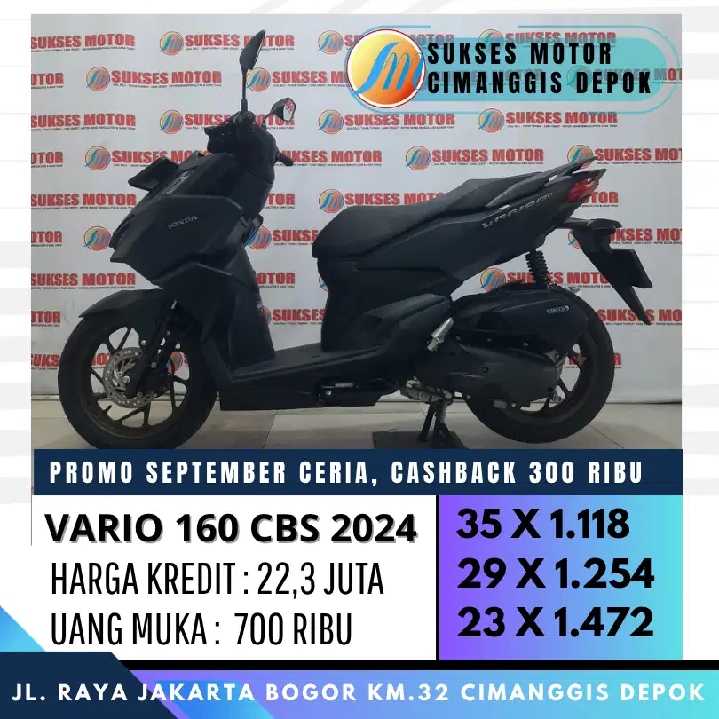 HONDA VARIO 160 CBS 2024 PROMO KREDIT DP 700 CASHBACK 300