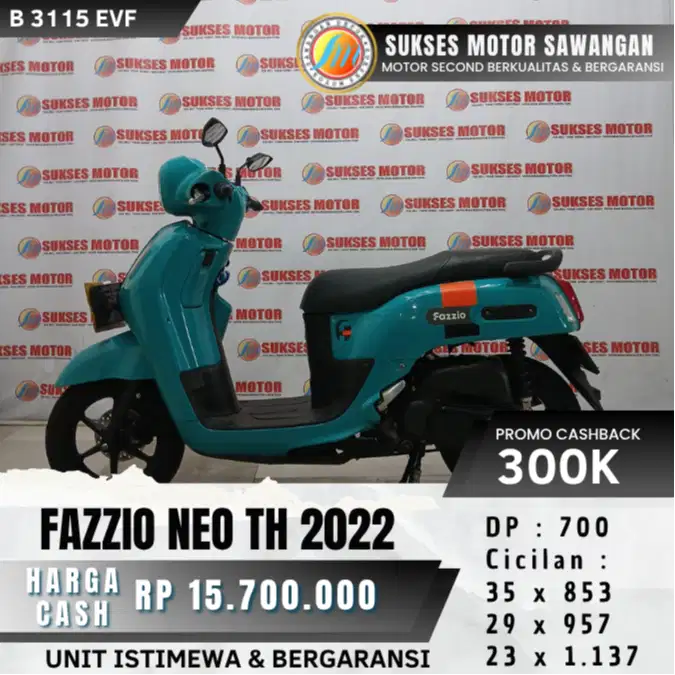 CASH KREDIT DP 700 YAMAHA FAZZIO NEO TH 2022 FAZIO MULUS BERGARANSI