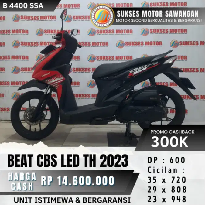 DP 600 RIBU HONDA BEAT CBS TH 2023 LED UNIT ISTIMEWA MULUS BERGARANSI