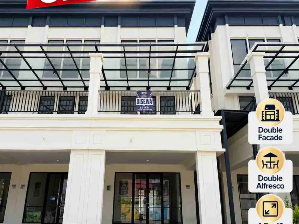 Disewakan Cepat Ruko Hudson Gading Serpong 3Lantai 45x18 Alfresco
