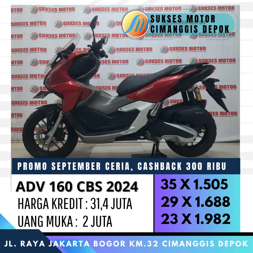 HONDA ADV 160 CBS 2024 MULUS KM LOW PROMO KREDIT CASHBACK 300