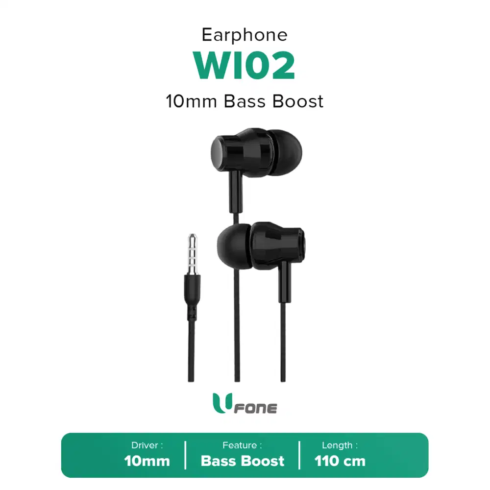 Headset Ufone WI02 10mm Bass Boost In-Ear Earphone