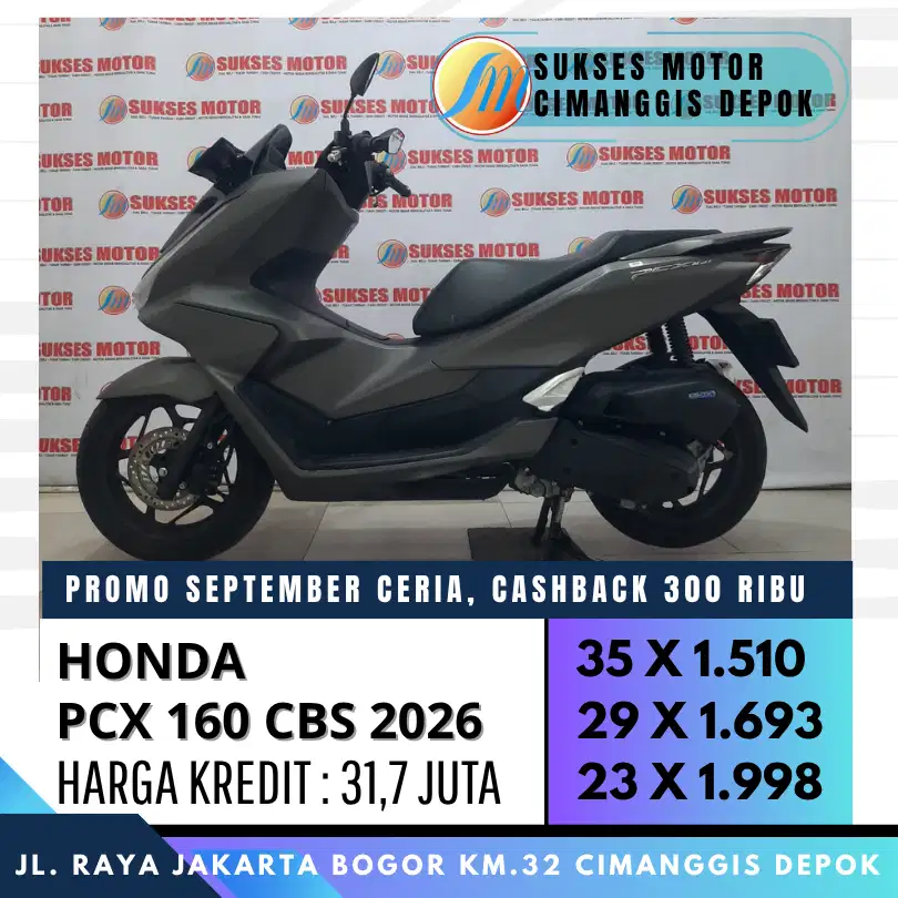 HONDA PCX 160 CBS 2026 MULUS KM LOW PROMO KREDIT CASHBACK 300