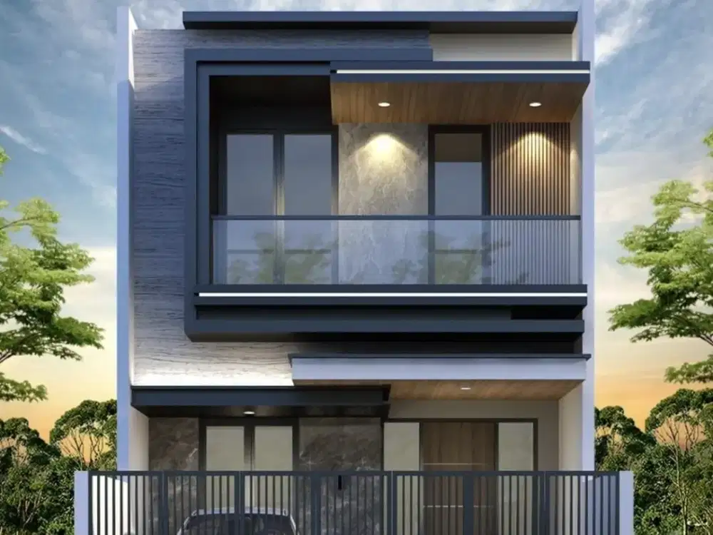 Rumah 2 Lantai Baru Minimalis SHM di Manyar Kertoadi