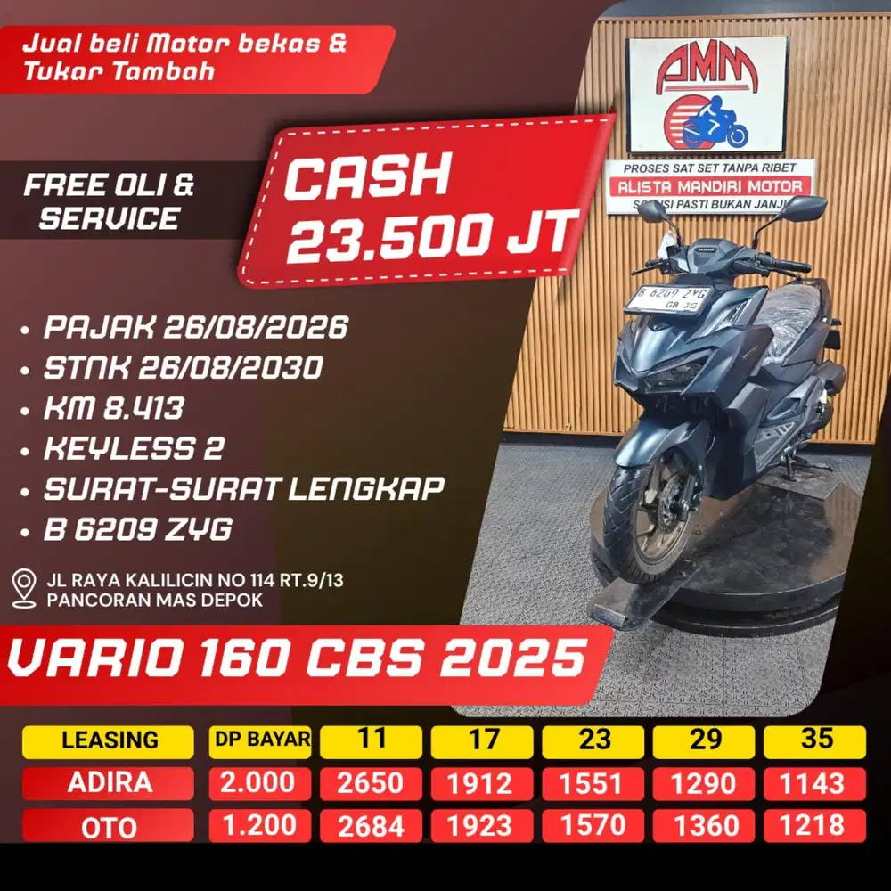 VARIO 160 CBS 2025 REMOT 2 CASH / KREDIT ALISTA