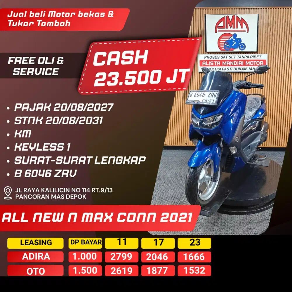ALL NEW NMAX CONN 2021 DP 1 JUTA PAJAK HIDUP CASH / KREDIT ALISTA