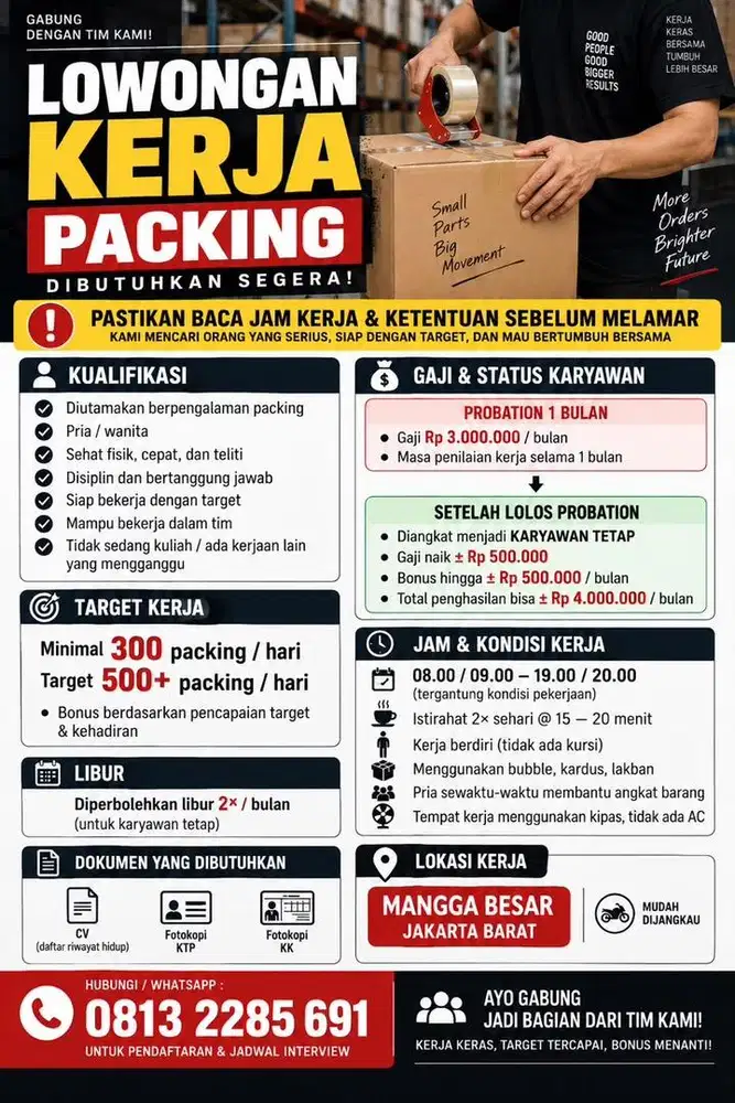 LOWONGAN PACKING GUDANG