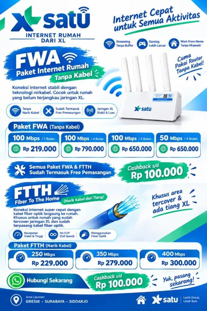 Promo pasang baru Wifi XL SATU