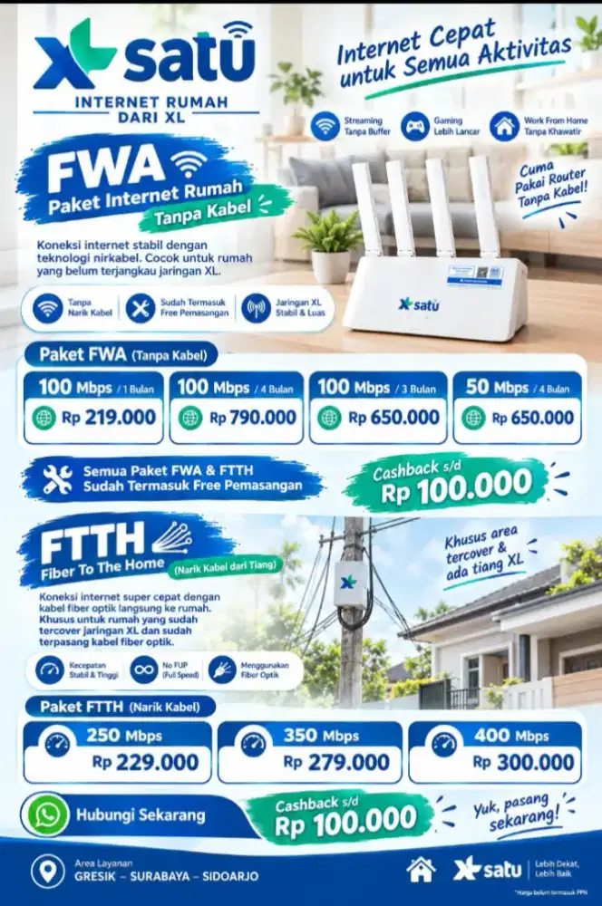 Jasa Pasang Baru Wifi XL SATU