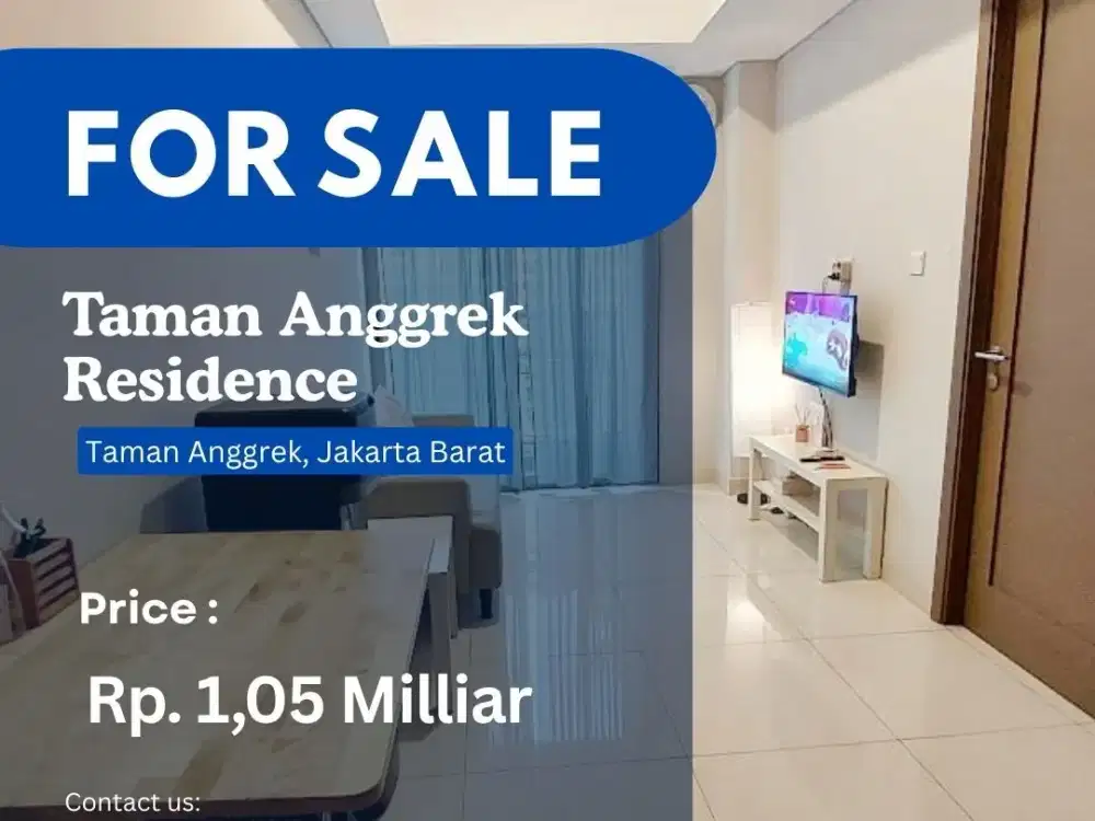 TURUN HARGA Dijual Cepat taman Anggrek Residence 1BR Kondisi Tersewa Best Invest