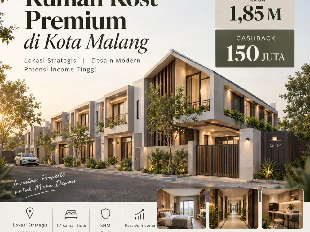 Rumah Kost 17 Kamar | Full Furnished | Poros Jalan