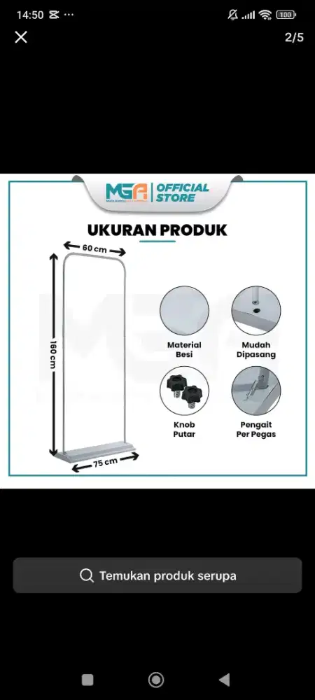 Stand banner/tempat pasang banner jualan