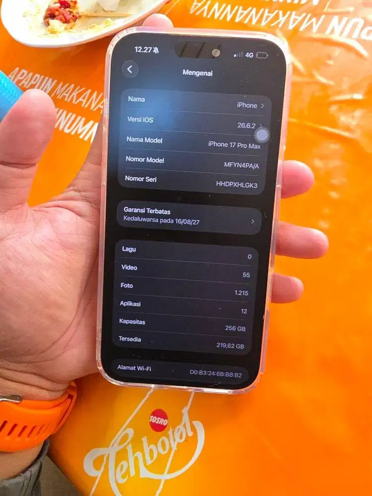Iphone 17 pro max 256Gb ibox pa/a msih grnsi pjng dent atas bs tker tm