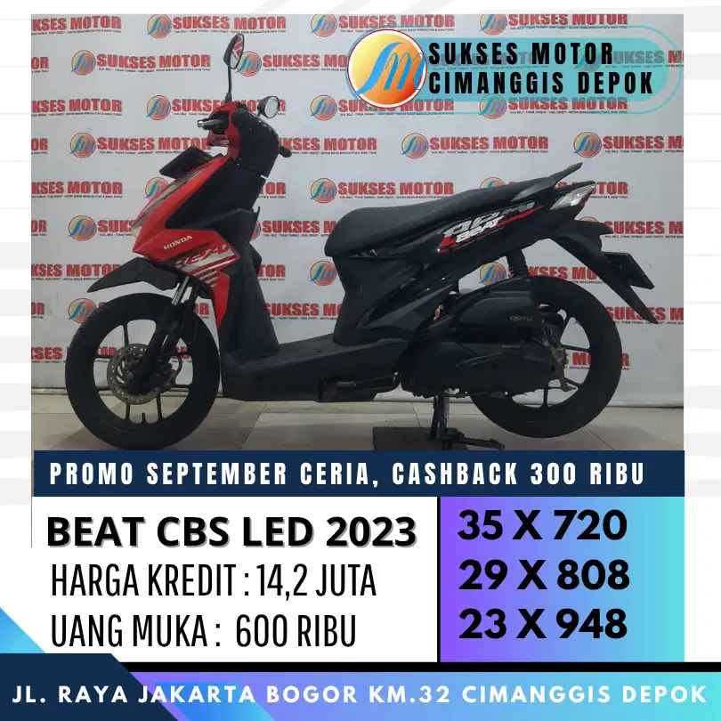 HONDA BEAT CBS 2023 CASH KREDIT DP HANYA 600 FREE SPIN 300