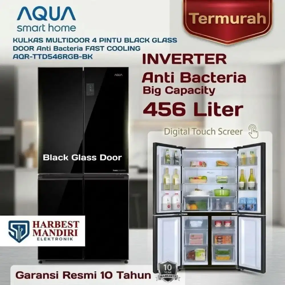 AQUA Kulkas 4 PINTU MULTI DOORS TWIN INVERTER AQR-IG525AM(GB)