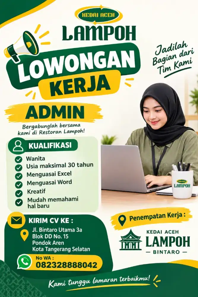 Lowongan Admin Restoran