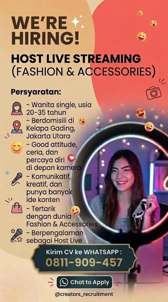 We're Hiring Host Live Streaming