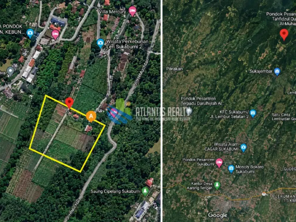 Dijual tanah di Sukabumi jawabarat, Selabintana, 8km dari alun alun kota sukabumi