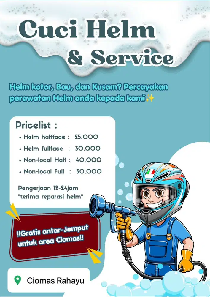 jasa cuci dan service helm