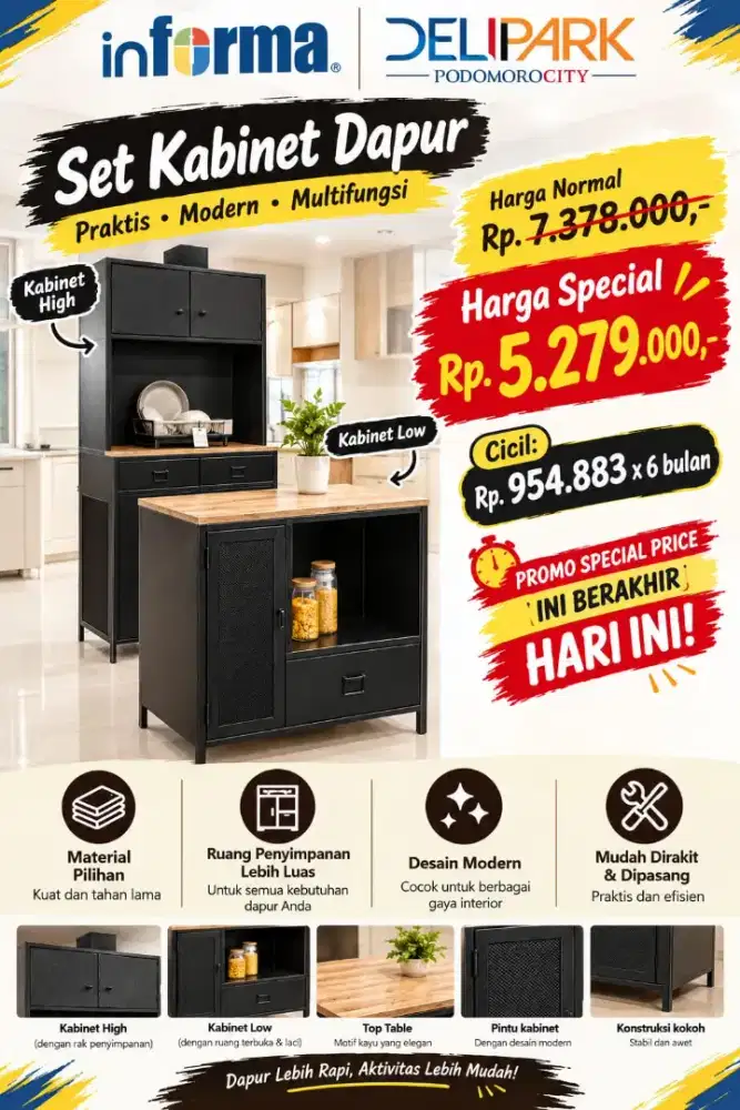 Kredit Kitchen Island Cabinet Set Tanpa Kartu Kredit