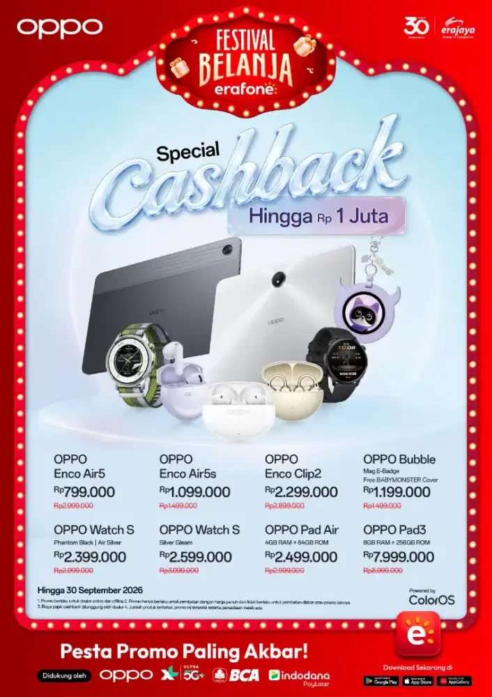 Promo OPPO Enco Air, Watch S, Pad Air & Pad 3 Original Garansi Resmi